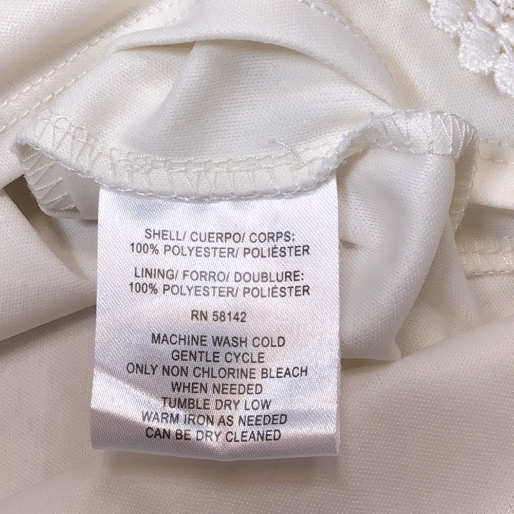 🤍 London Times Cream Lace Bateau Neckline Knee Length Sheath Dress Sz.14 - Picture 6 of 9